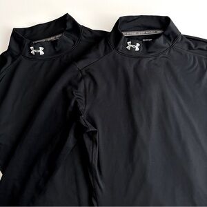 💥5/$15 Lot of 2 Under Armour Mock Turtleneck Long Sleeve Rash Guards